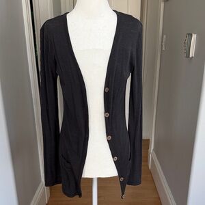 Emu Charcoal Button-Front Women's Cardigan